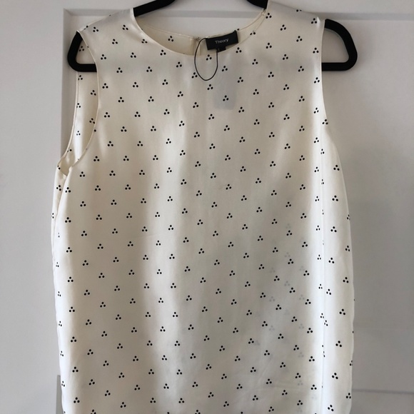 Theory Women's Blouse Dotted Silk Shell Top - L - Picture 2 of 5